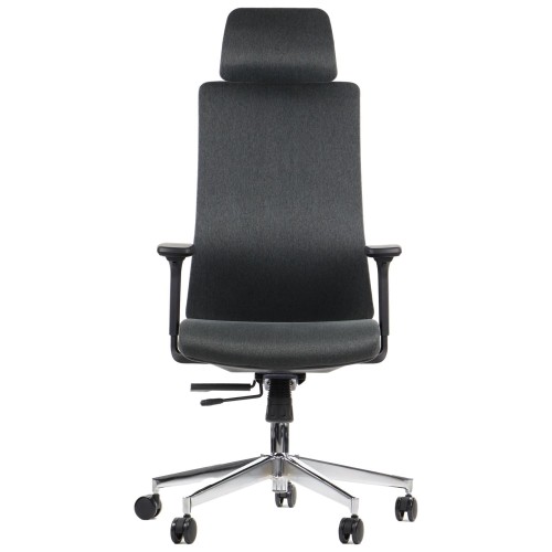Ergonomiczny fotel biurowy obrotowy do biura i home office AKCENT/F grafit podstawa chromowana