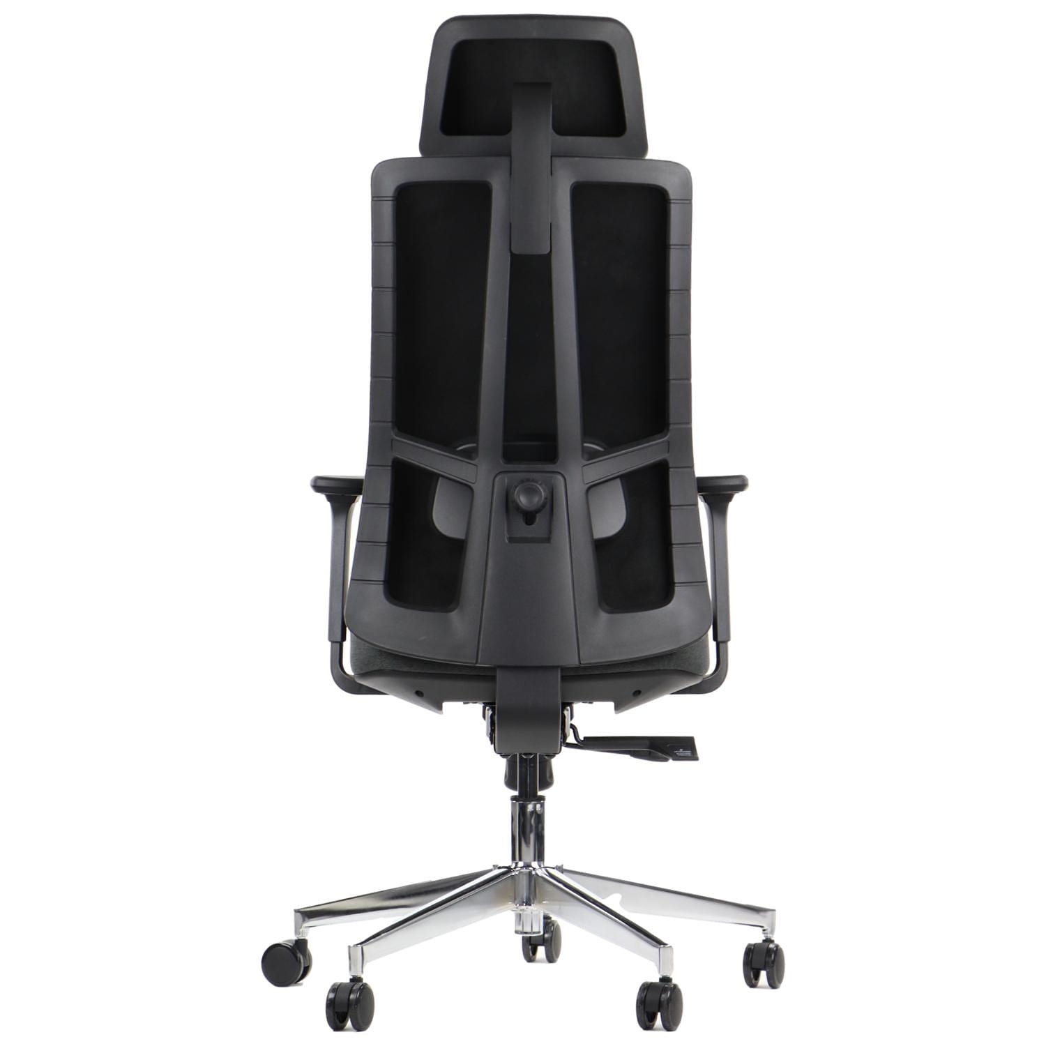 Ergonomiczny fotel biurowy obrotowy do biura i home office AKCENT/F grafit podstawa chromowana
