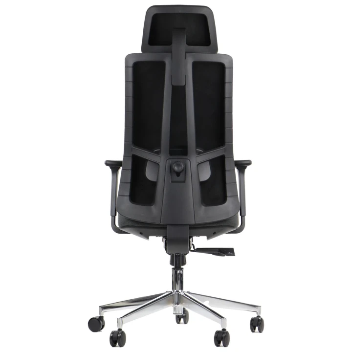Ergonomiczny fotel biurowy obrotowy do biura i home office AKCENT/F grafit podstawa chromowana