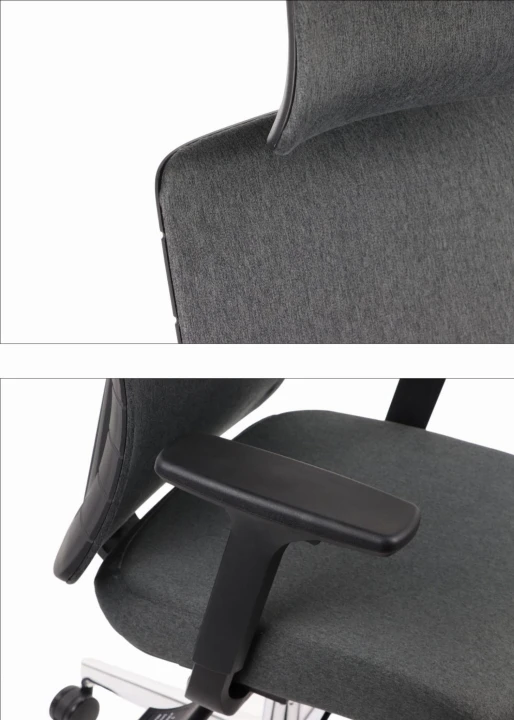 Ergonomiczny fotel biurowy obrotowy do biura i home office AKCENT/F grafit podstawa chromowana