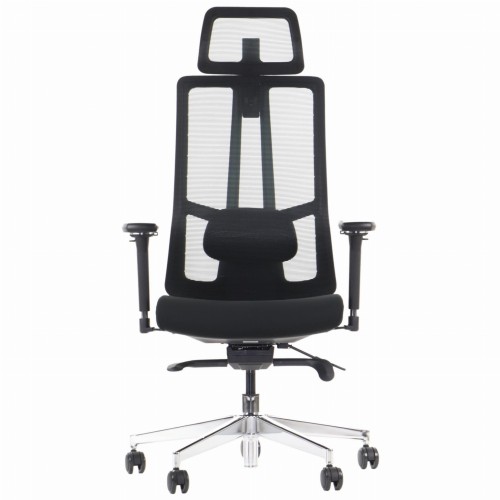 Ergonomiczny fotel biurowy obrotowy do biura i home office AKCENT PLUS czarny mechanizm samoważący podłokietniki 4D
