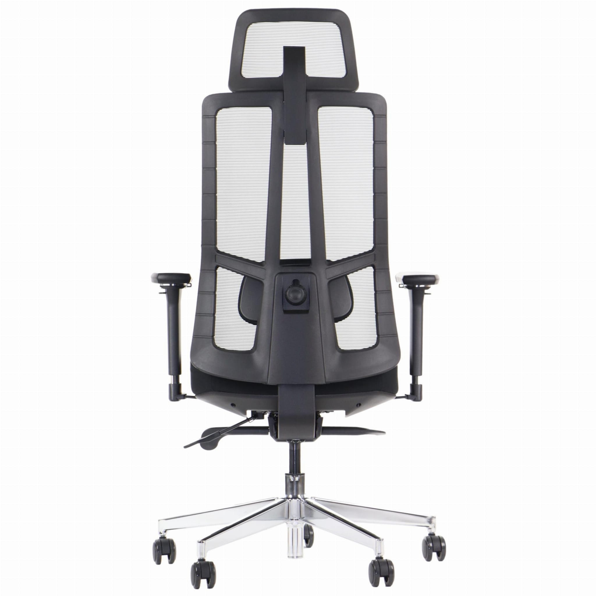 Ergonomiczny fotel biurowy obrotowy do biura i home office AKCENT PLUS czarny mechanizm samoważący podłokietniki 4D