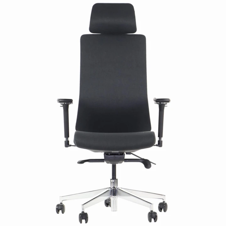 Ergonomiczny fotel biurowy obrotowy do biura i home office AKCENT/F PLUS czarny mechanizm samoważący podłokietniki 4D