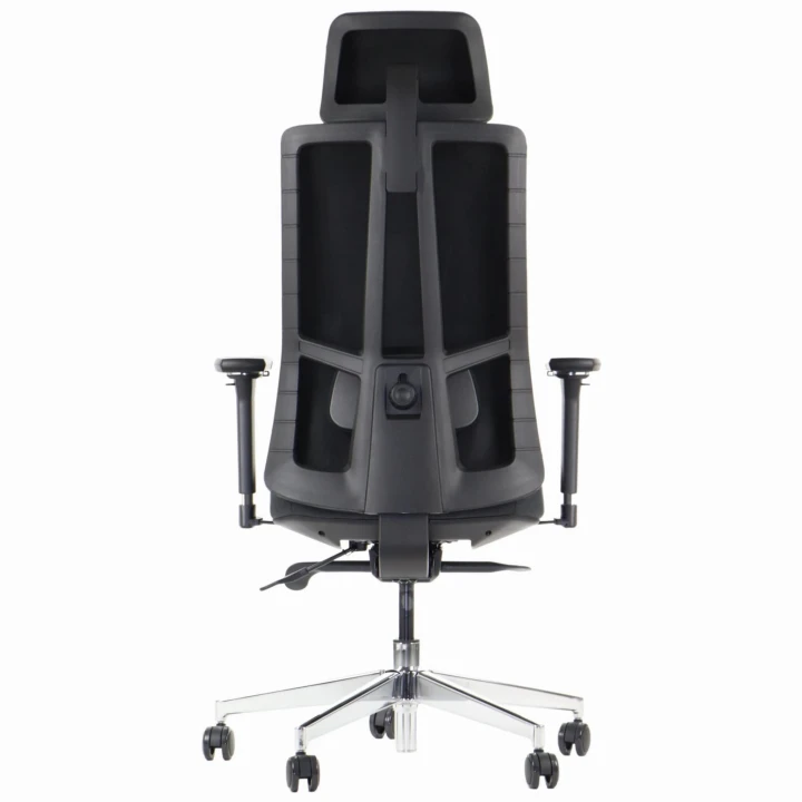 Ergonomiczny fotel biurowy obrotowy do biura i home office AKCENT/F PLUS czarny mechanizm samoważący podłokietniki 4D