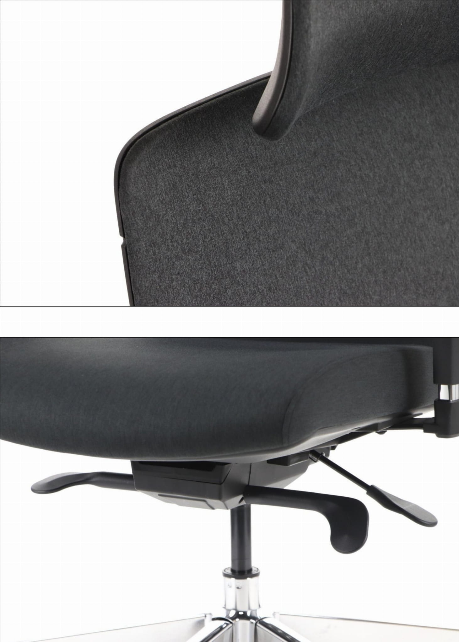Ergonomiczny fotel biurowy obrotowy do biura i home office AKCENT/F PLUS czarny mechanizm samoważący podłokietniki 4D