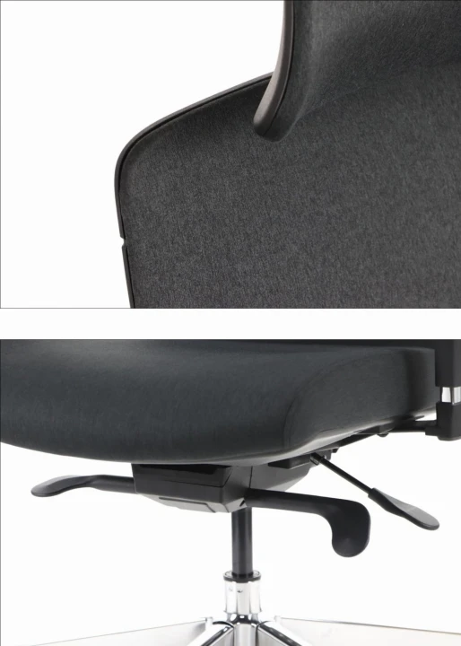 Ergonomiczny fotel biurowy obrotowy do biura i home office AKCENT/F PLUS czarny mechanizm samoważący podłokietniki 4D