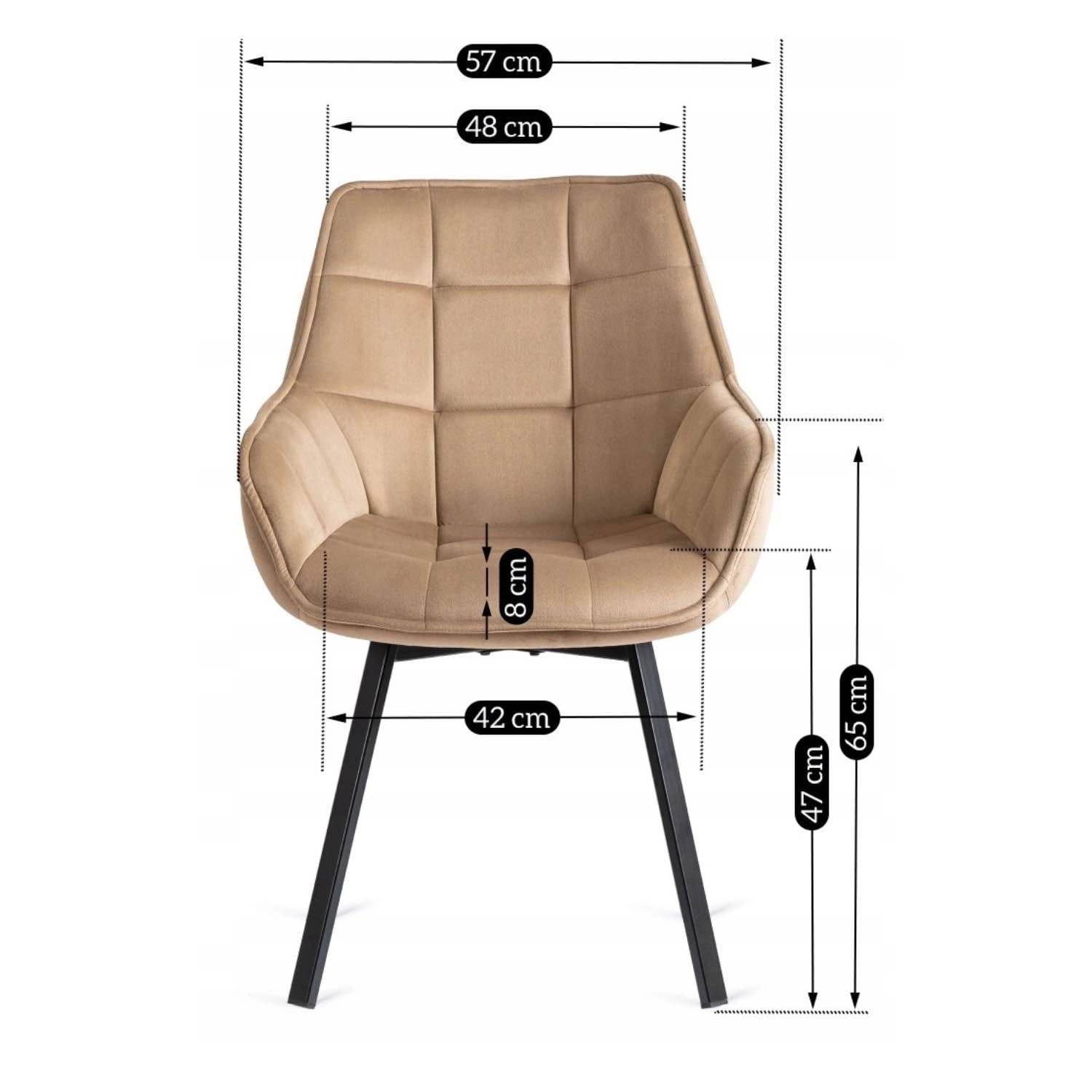 Beżowe krzesło obrotowe LUNA do nowoczesnego salonu – homestyleconcept.pl
