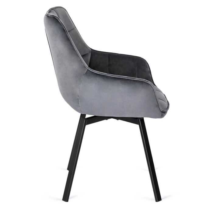 Nowoczesne krzesło obrotowe LUNA szary welur 360° – homestyleconcept.pl