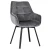 Szare krzesło LUNA z czarnymi nogami i podłokietnikami – homestyleconcept.pl