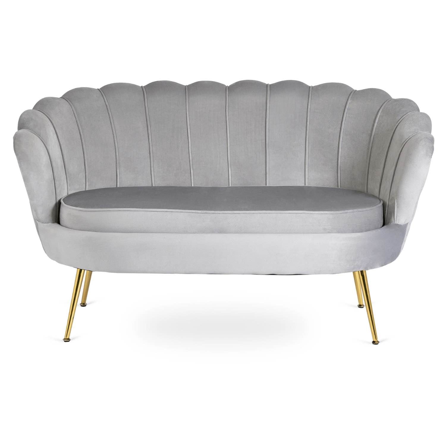 Sofa Dwuosobowa Muszelka wypoczynek do salonu ZENDAYA Glamour Szara