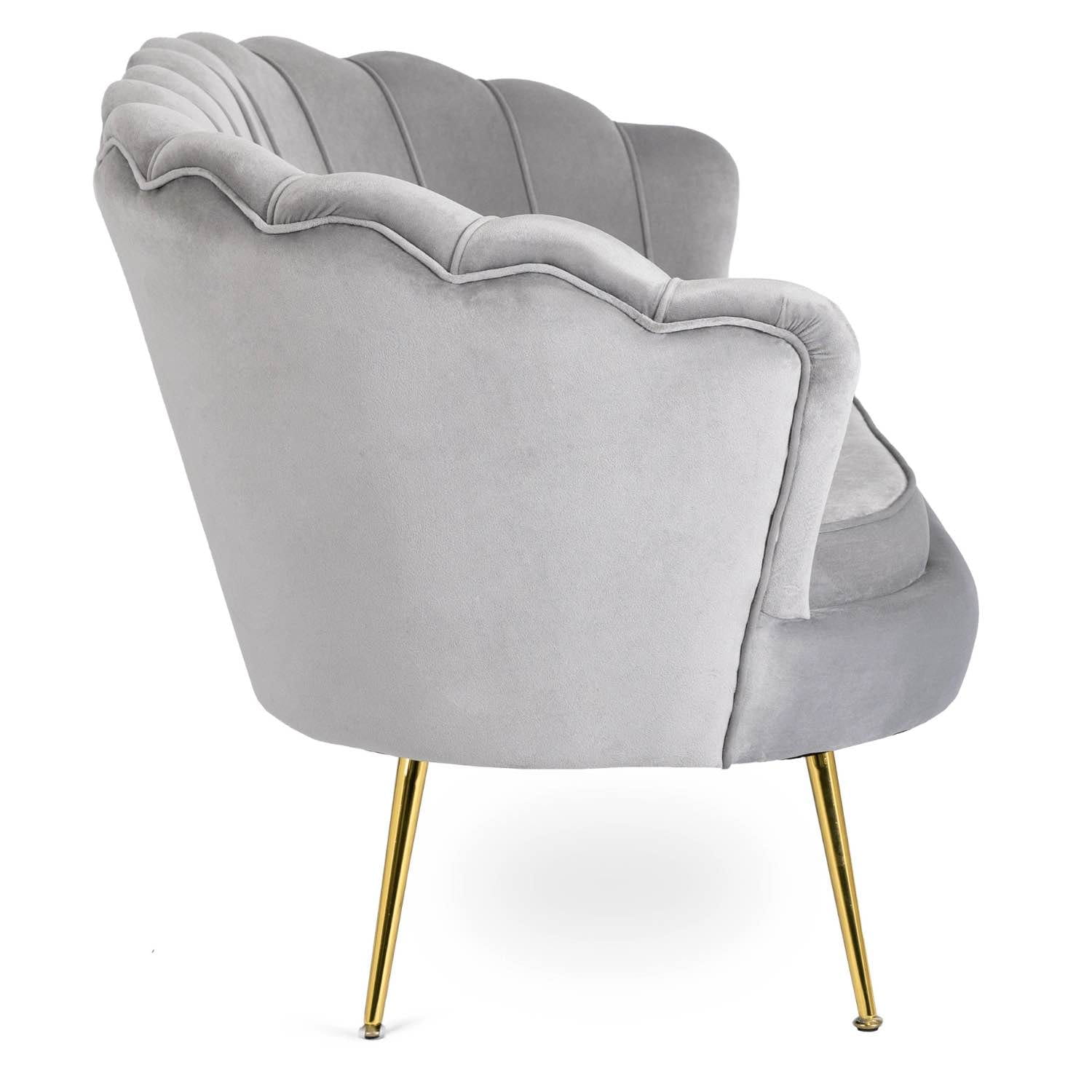 Sofa Dwuosobowa Muszelka wypoczynek do salonu ZENDAYA Glamour Szara