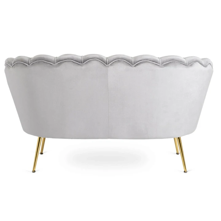 Sofa Dwuosobowa Muszelka wypoczynek do salonu ZENDAYA Glamour Szara