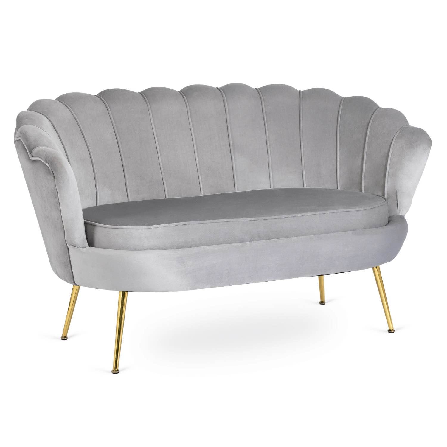 Sofa Dwuosobowa Muszelka wypoczynek do salonu ZENDAYA Glamour Szara