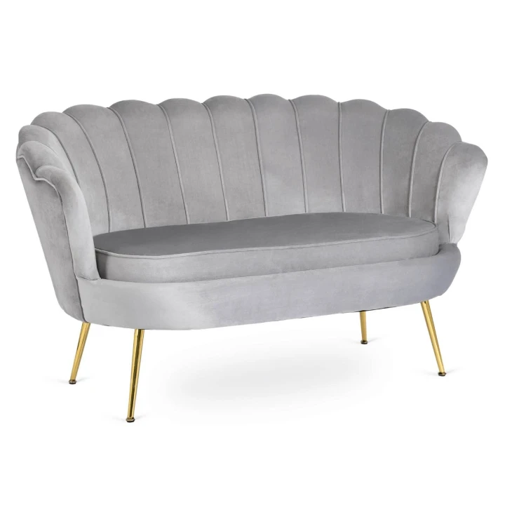 Sofa Dwuosobowa Muszelka wypoczynek do salonu ZENDAYA Glamour Szara