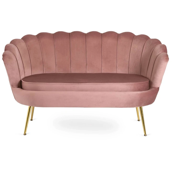 Sofa Dwuosobowa Muszelka wypoczynek do salonu ZENDAYA Glamour Różowa