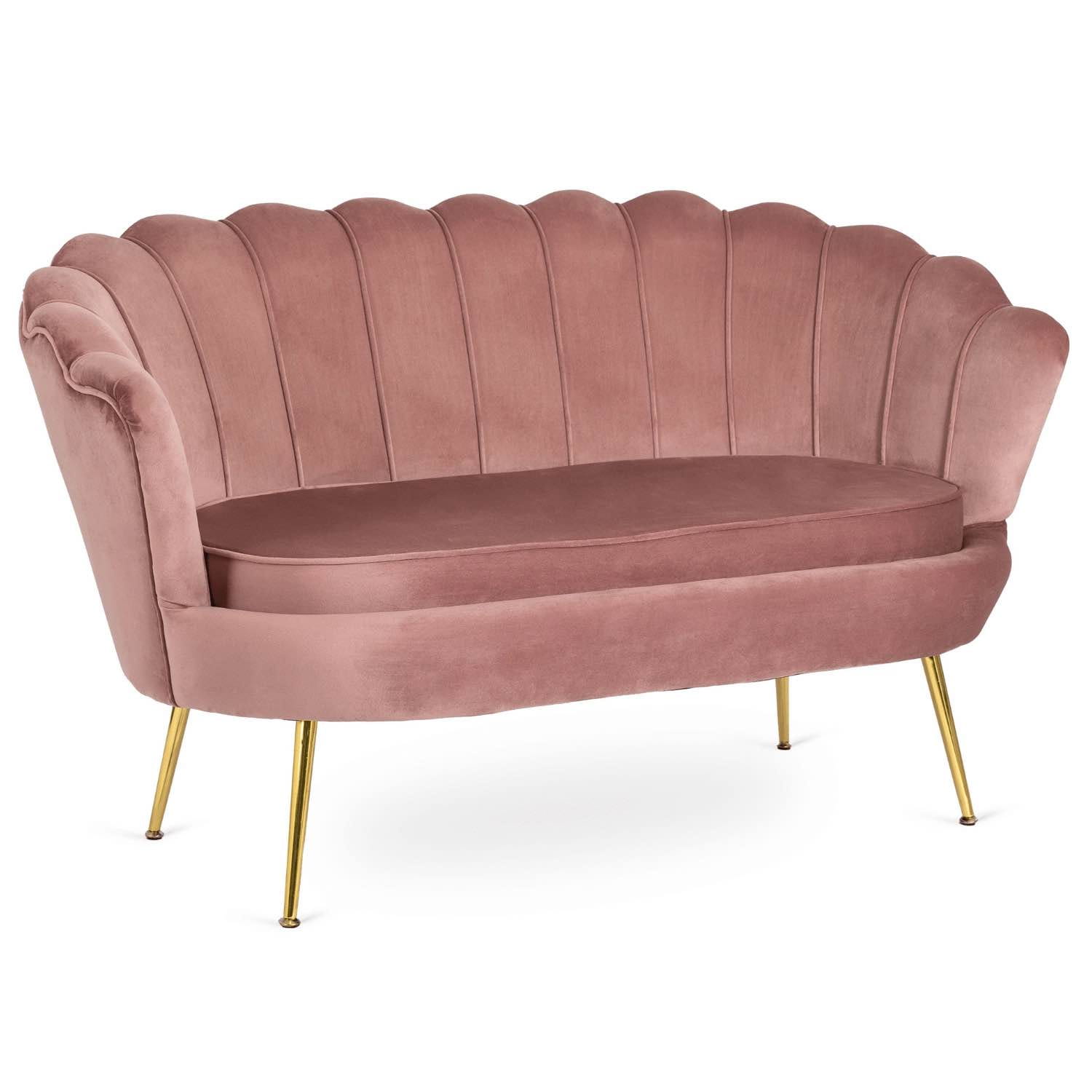 Sofa Dwuosobowa Muszelka wypoczynek do salonu ZENDAYA Glamour Różowa