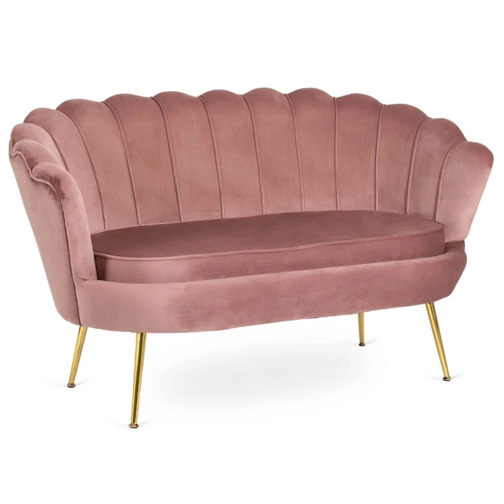 Sofa Dwuosobowa Muszelka wypoczynek do salonu ZENDAYA Glamour Różowa