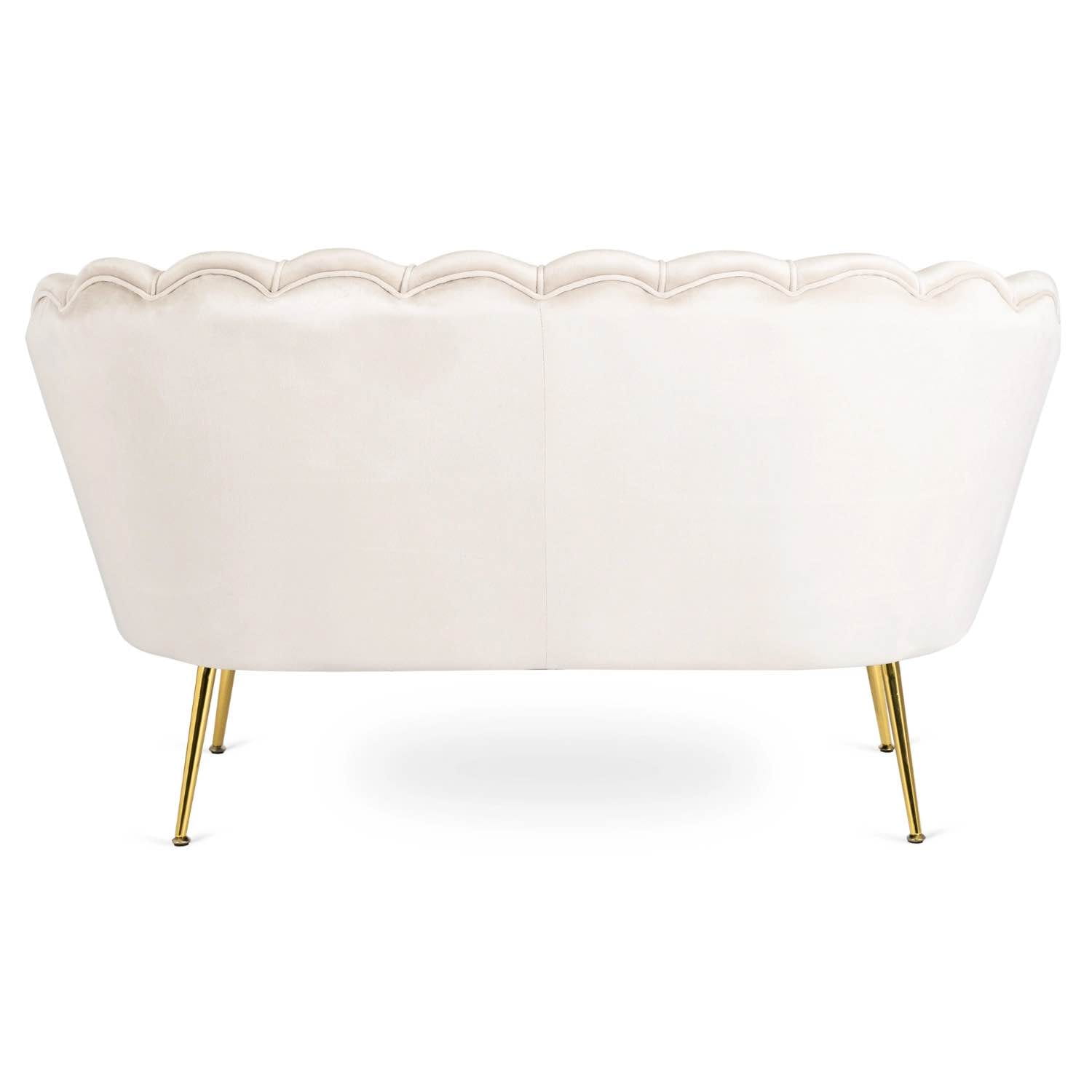 Sofa Dwuosobowa Muszelka wypoczynek do salonu ZENDAYA Glamour Kremowa