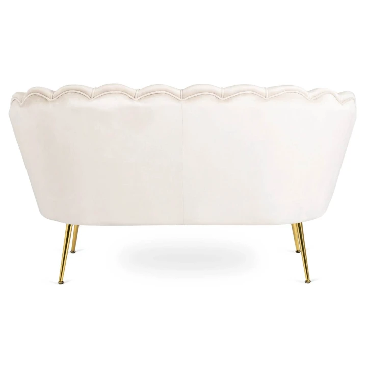 Sofa Dwuosobowa Muszelka wypoczynek do salonu ZENDAYA Glamour Kremowa