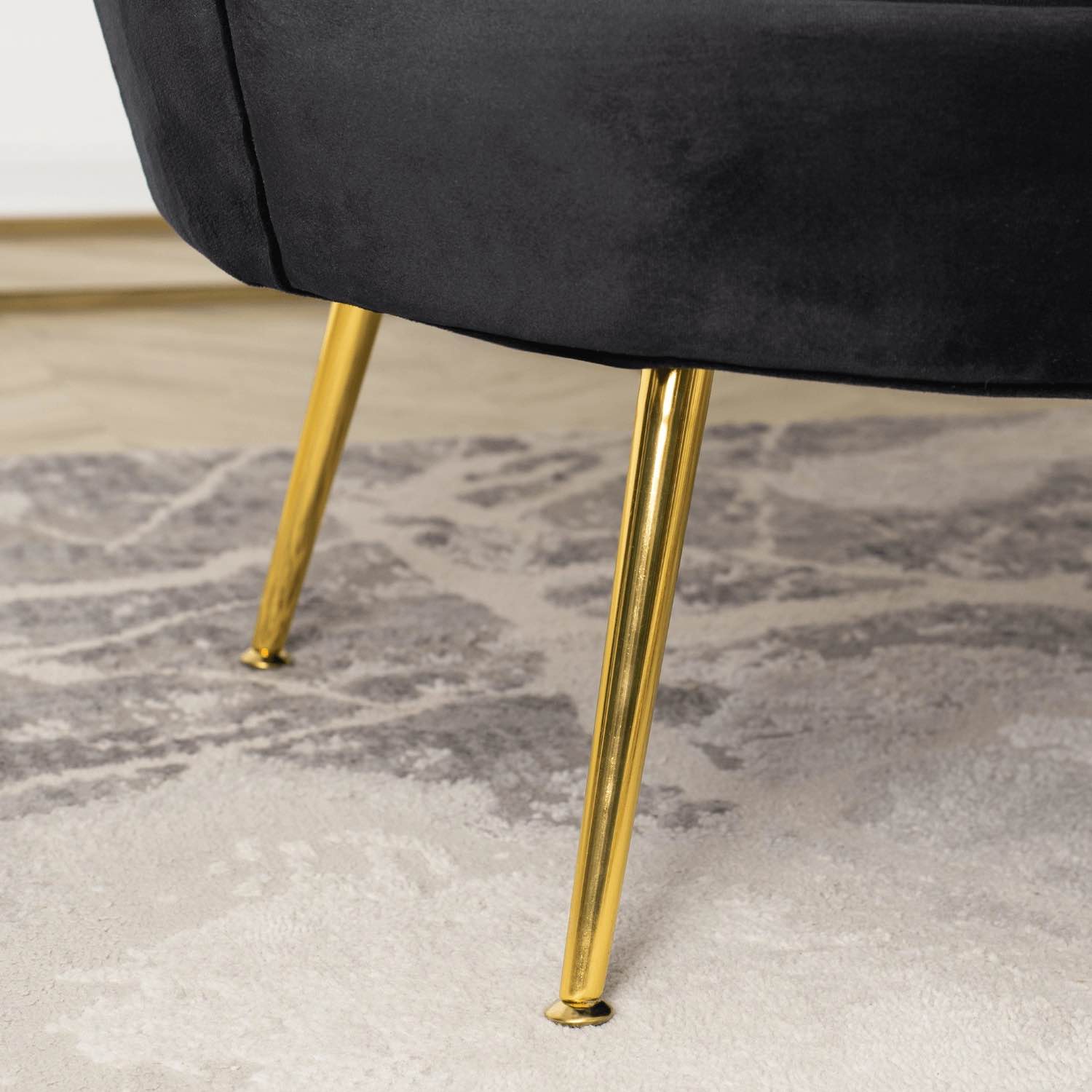 Sofa Dwuosobowa Muszelka wypoczynek do salonu ZENDAYA Glamour Czarna