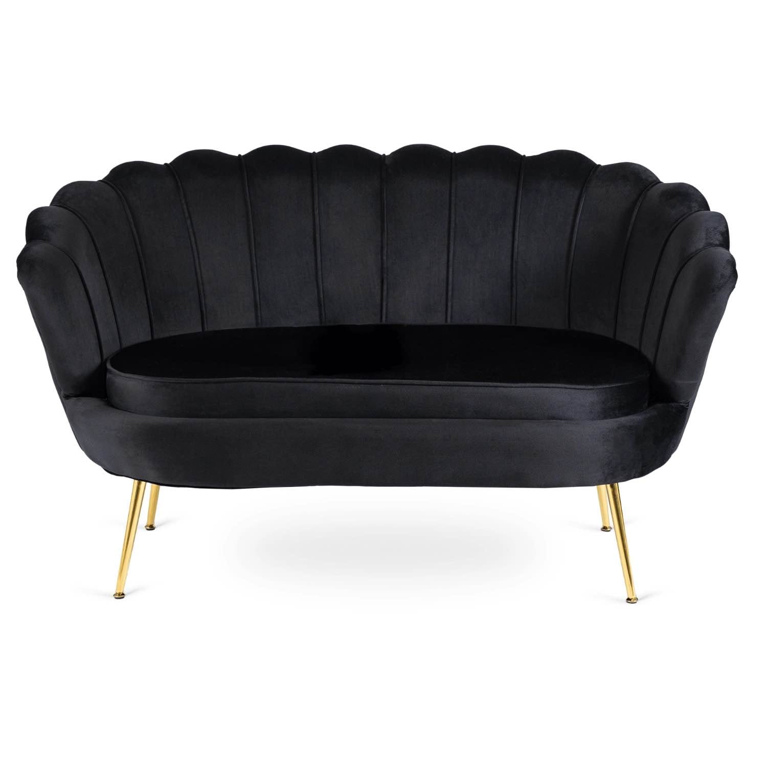 Sofa Dwuosobowa Muszelka wypoczynek do salonu ZENDAYA Glamour Czarna