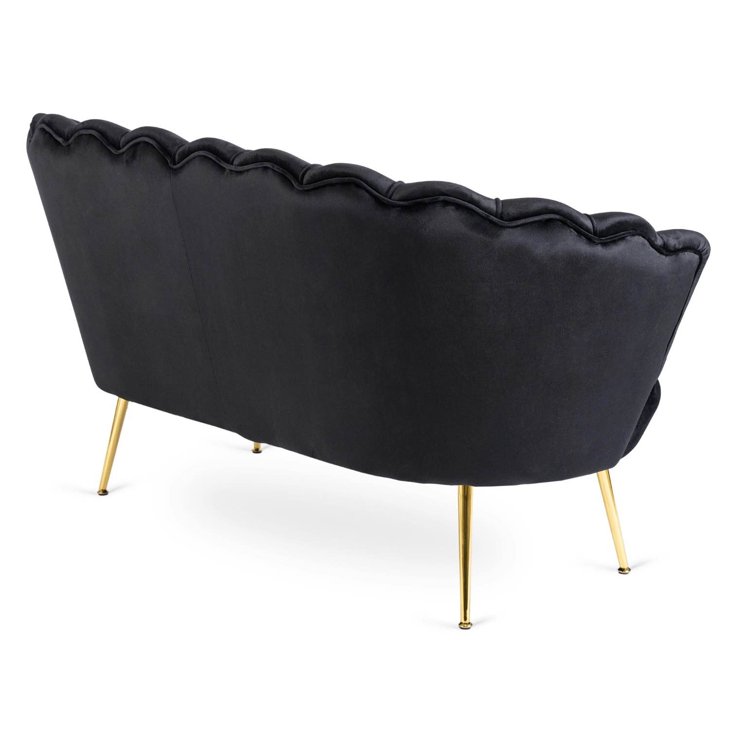 Sofa Dwuosobowa Muszelka wypoczynek do salonu ZENDAYA Glamour Czarna