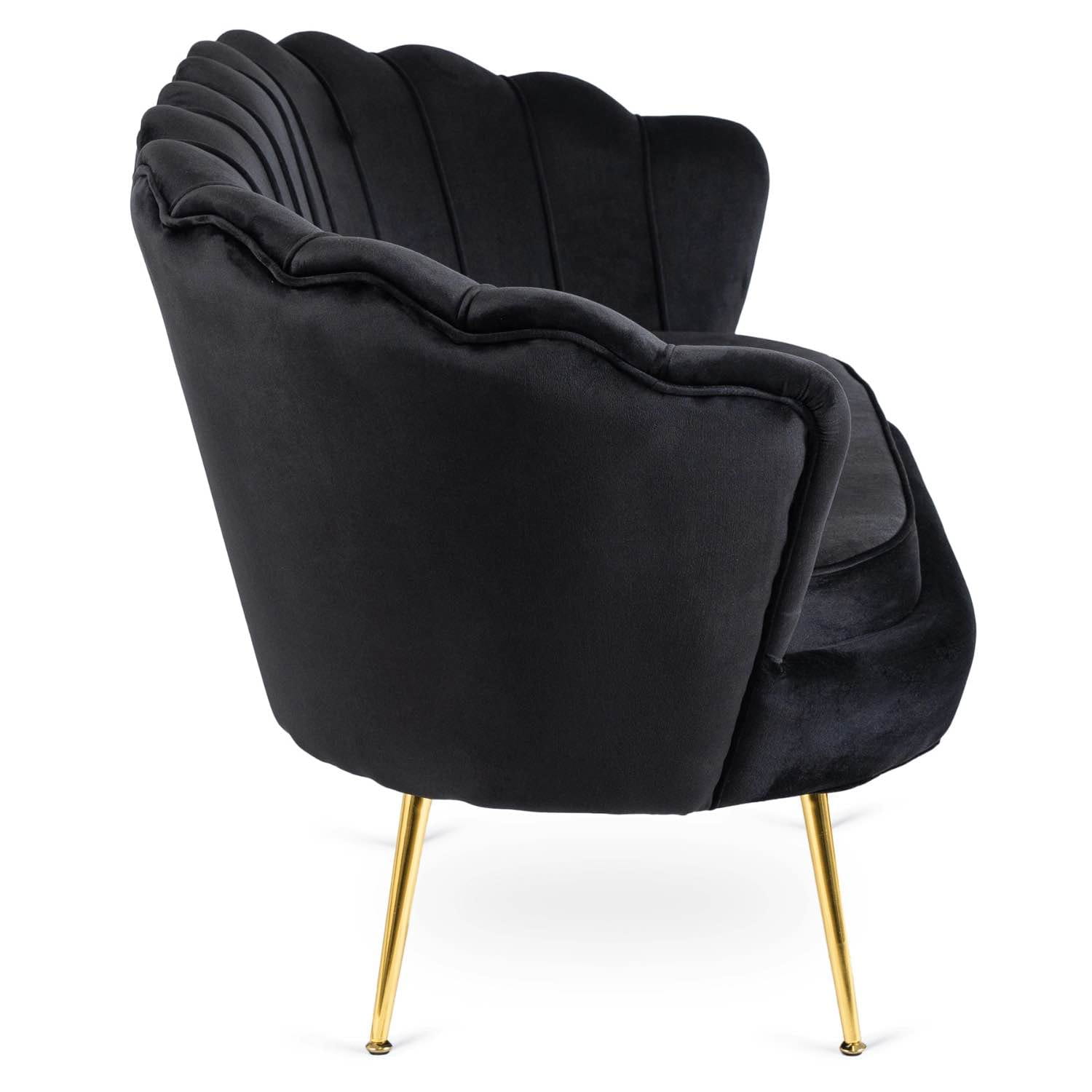 Sofa Dwuosobowa Muszelka wypoczynek do salonu ZENDAYA Glamour Czarna
