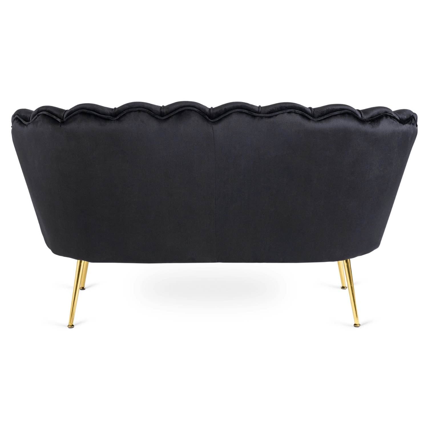 Sofa Dwuosobowa Muszelka wypoczynek do salonu ZENDAYA Glamour Czarna