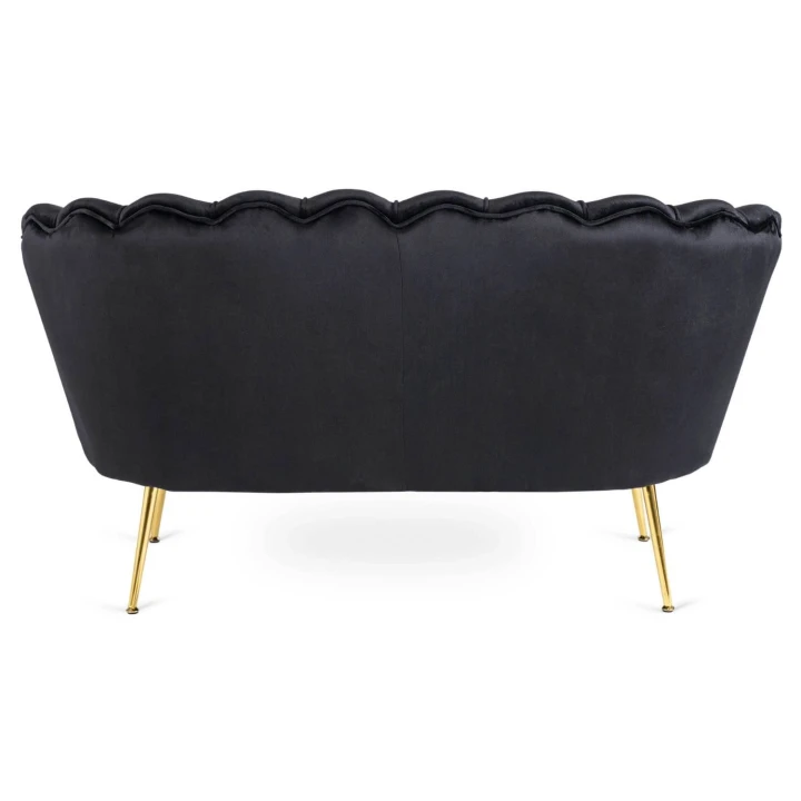 Sofa Dwuosobowa Muszelka wypoczynek do salonu ZENDAYA Glamour Czarna