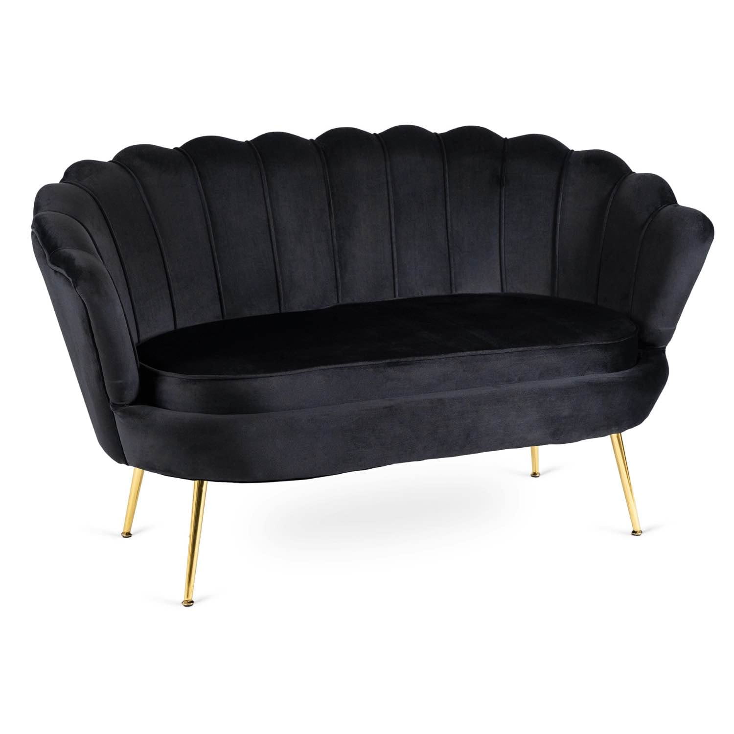 Sofa Dwuosobowa Muszelka wypoczynek do salonu ZENDAYA Glamour Czarna